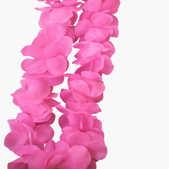 Pink Hawaiian Flower Lei Necklace - Picture 2 of 3